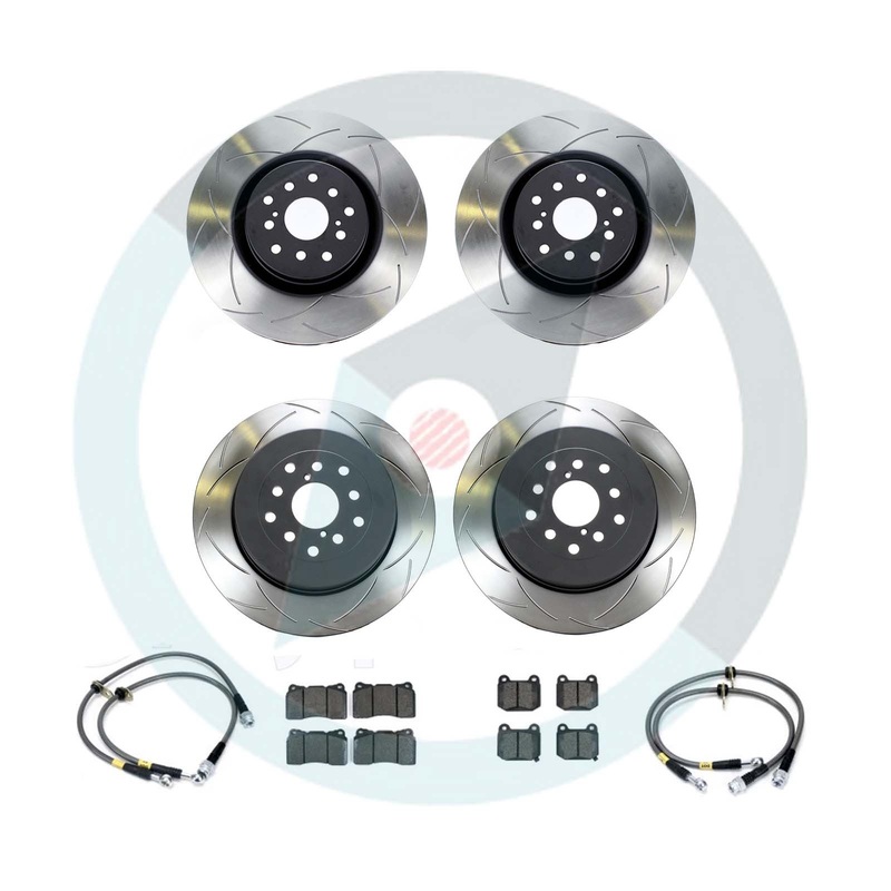 DBA T2 Street Brake Rotor Package Deal – Choice of Pads – 2022+ WRX w/ Manual Rear Parking Brake