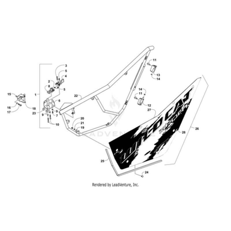 Door Panel W/Decals-Bm-Left(Spt Ltd 2016) (Inc. 27-28) by Arctic Cat