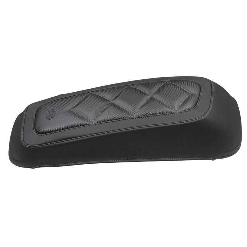 Mustang 08-21 Harley FL Touring Saddlebag Lid Covers Diamond Stitch – Black