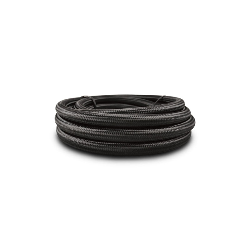 Vibrant -4 AN Black Nylon Braided Flex Hose w/ PTFE liner (10FT long)