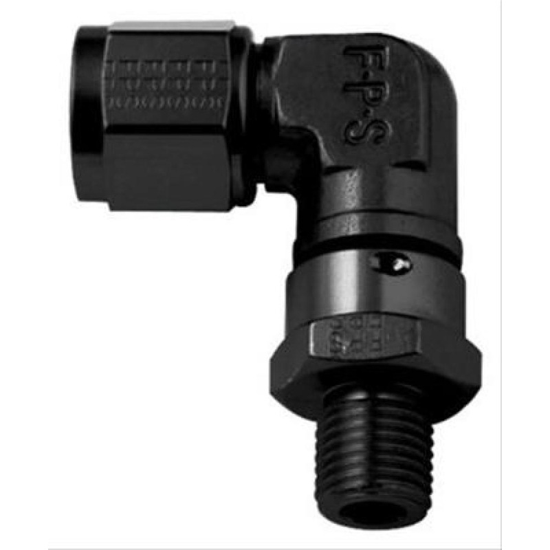 Fragola -12AN Female Nut x 7/8-14 (10) O-Ring 90 Degree Swivel – Black