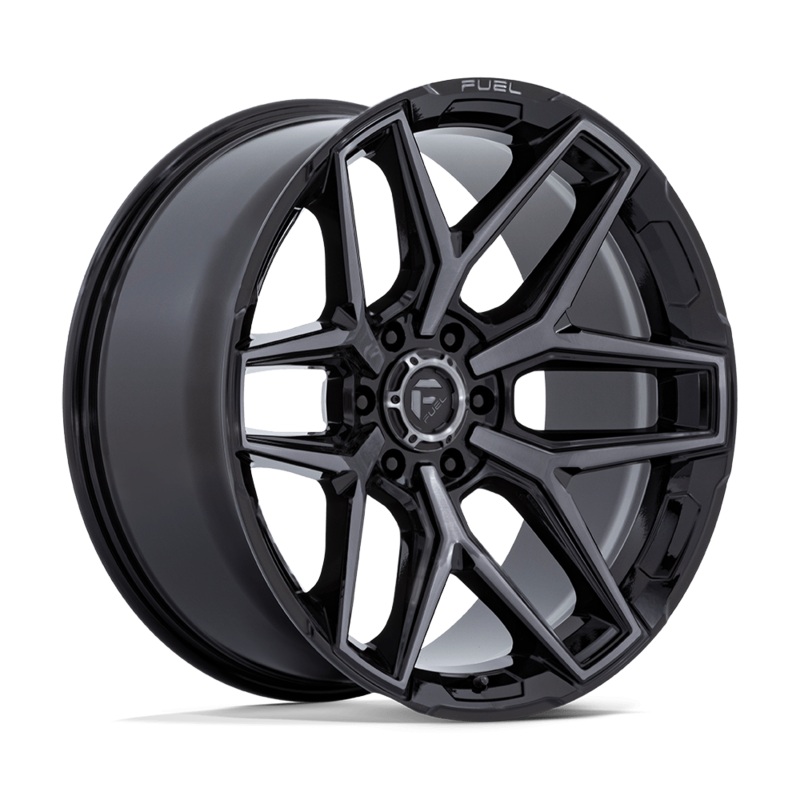 Fuel Wheels Flux 20″ 6×120 Gloss Black Brushed Face With Gray Tint
