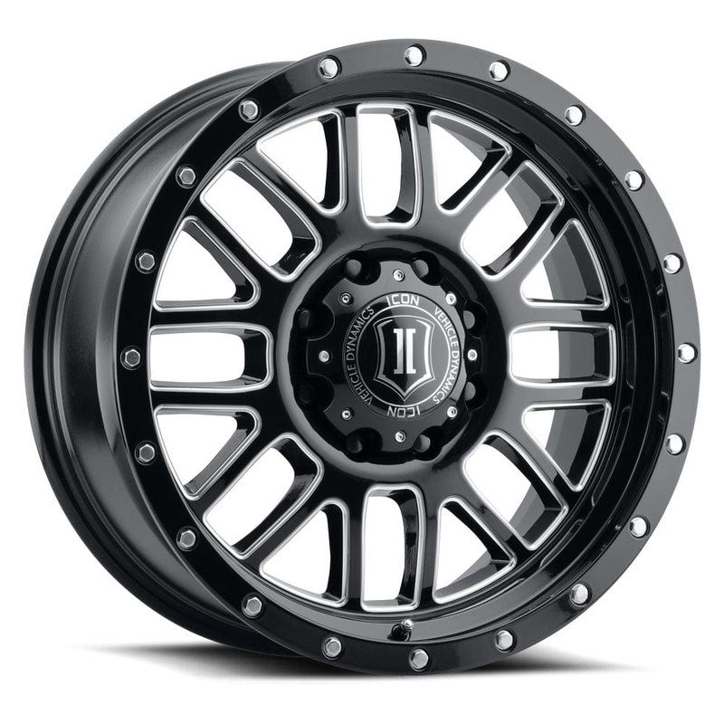 ICON Alloys Alpha 20″ 8×170 Gloss Black Milled Spokes