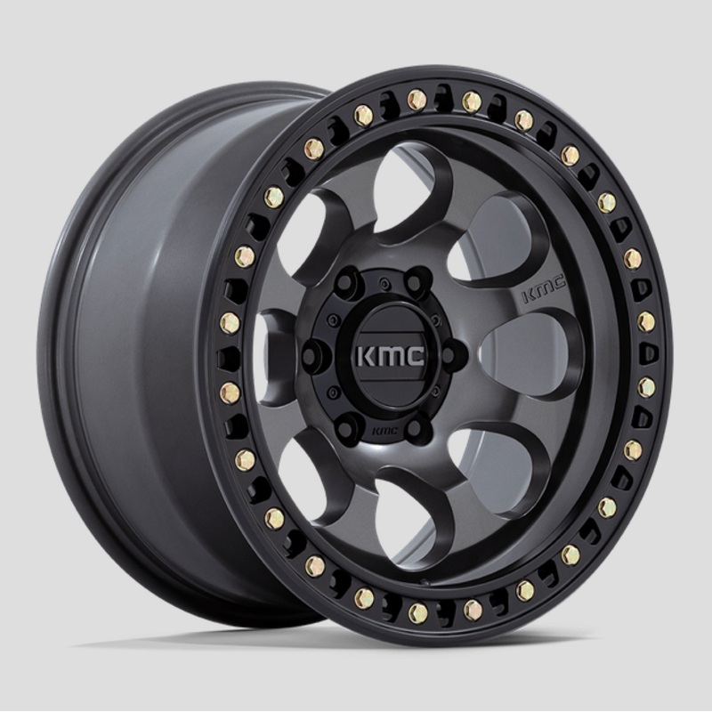 17×8.5 KMC Riot SBL KM550 Anthracite w/Satin Black Lip