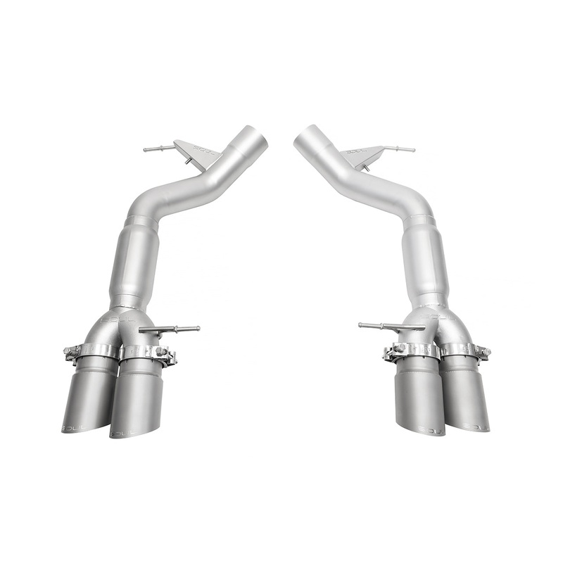 SOUL 12-18 BMW F06 / F12 / F13 M6 Resonated Muffler Bypass Exhaust – 3.5in Slash Cut Sig Satin Tips