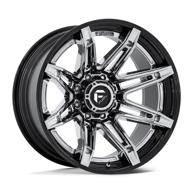 Fuel Wheels FC401 Brawl 20″ 8×180 Chrome With Gloss Black Lip