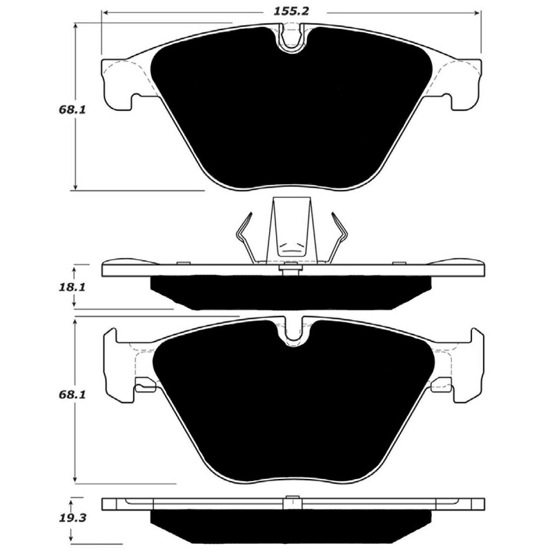 Porterfield Brake Pads for 2013 BMW 535i Sedan 330mm OD Rear Rotor