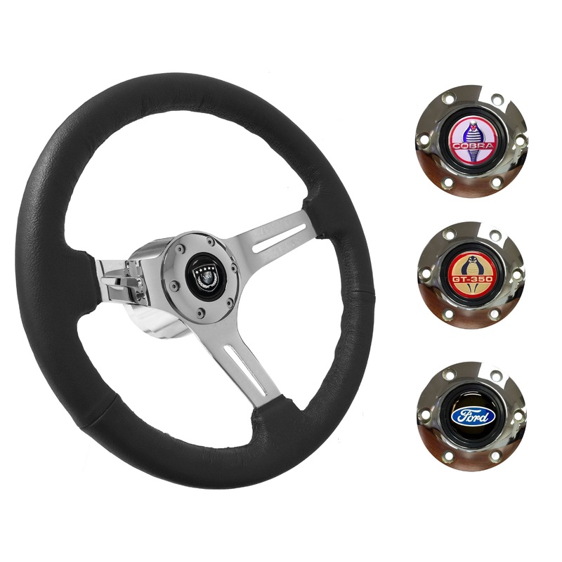 1964.5 Ford Mustang Steering Wheel Kit | Black Leather