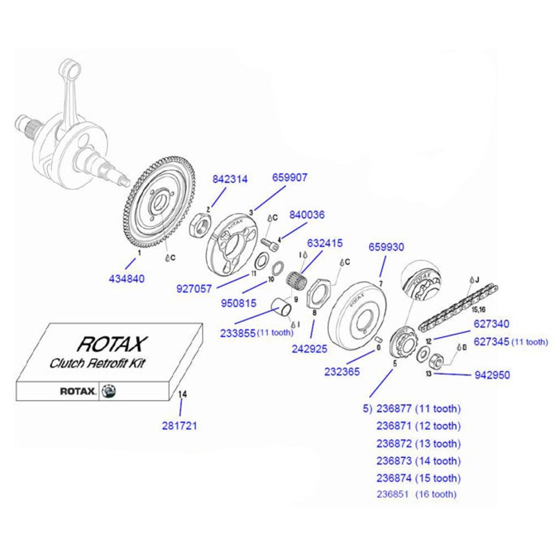 14. 281721 Rotax Clutch Retrofit Kit