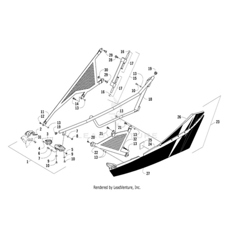 Door Decal-Upper-Wc4-Blk-Left by Arctic Cat