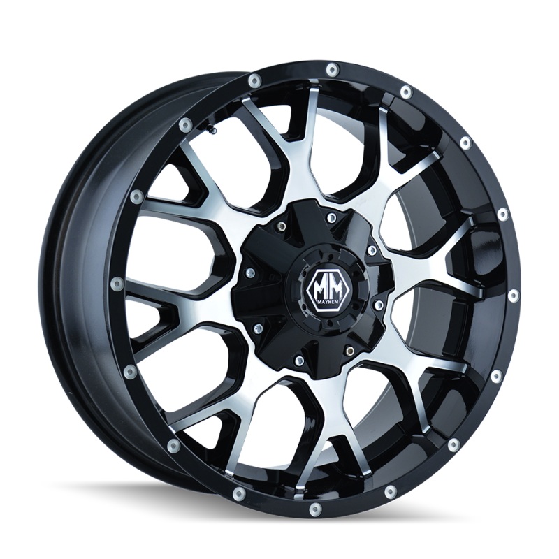 Mayhem 8015 Warrior 18×9 / 5×114.3 BP / 18mm Offset / 87mm Hub Black/Machined Face Wheel