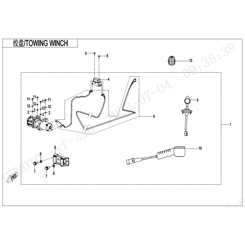 Winch Control Switch Seat by CF Moto