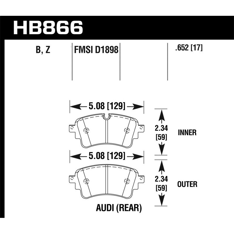 Hawk 17-19 Audi A4 / 18-19 Audi A5 Performance Ceramic Street Rear Brake Pads