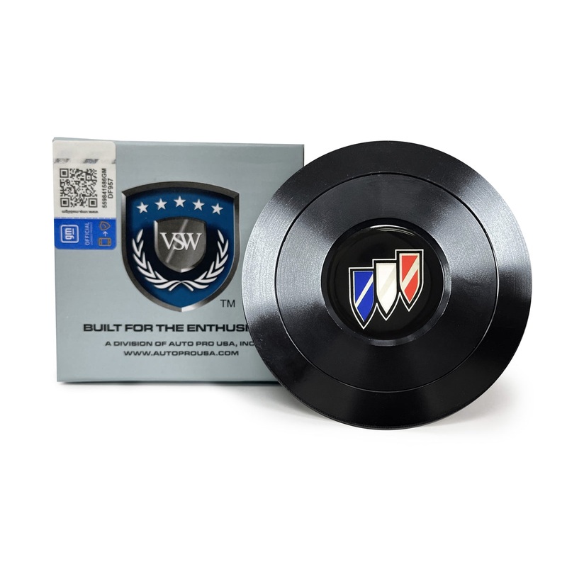 VSW S9 | Buick Tri-Shield Emblem | Black Billet Horn Button | STE1010-21B