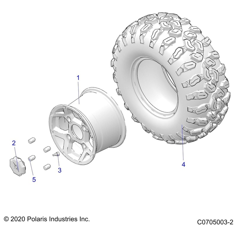 Wheel, Rear, 12 X 8, Cast, Flas by Polaris