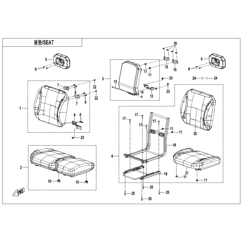 Backrest Lower Bracket by CF Moto