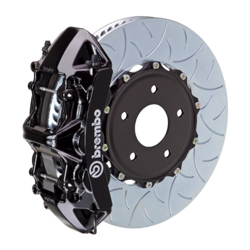 Brembo GT System Monobloc 6 Piston Front Big Brake Kit Black Calipers Slotted Rotors – 22+ WRX