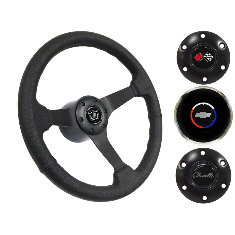 1967-68 Chevelle Steering Wheel Kit | Black Leather | ST3160BLK