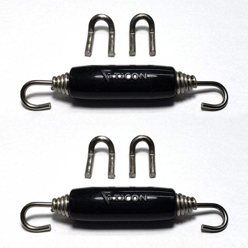 Ticon Industries Black Silicone Titanium Spring Tab and Spring Kit (4 Tabs/2 Springs) – 2 Pack
