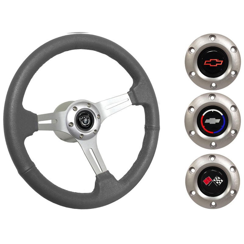 1962-68 Chevy Nova Steering Wheel Kit | Grey Leather | ST3014GRY