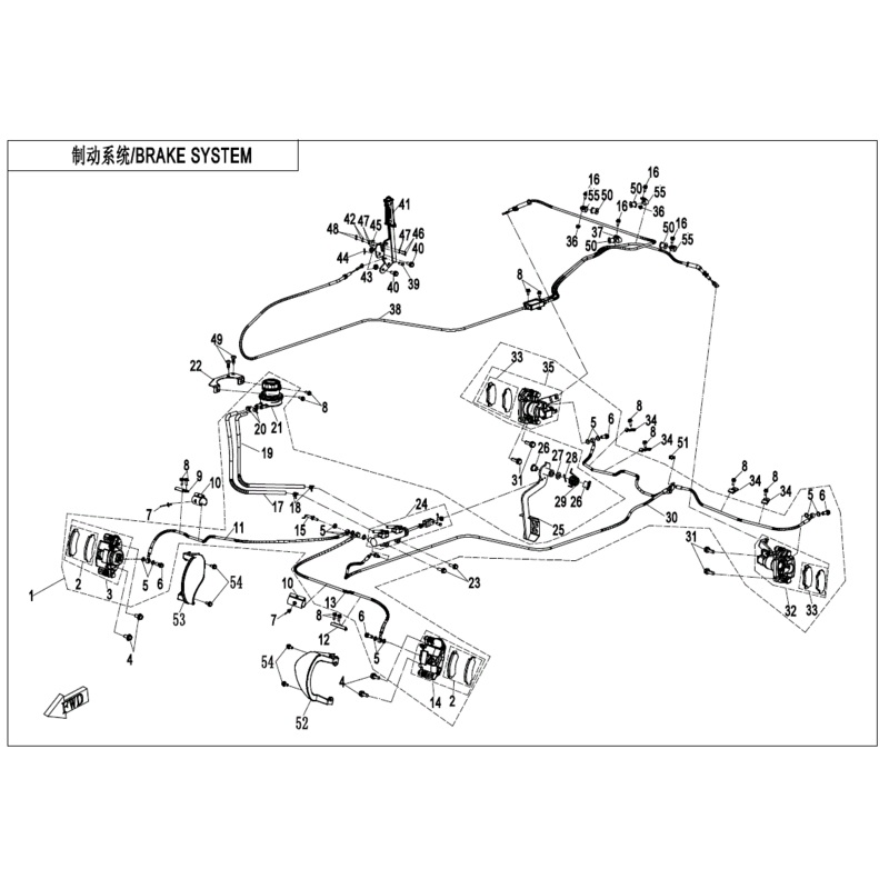 Rear LH Brake Caliper by CF Moto