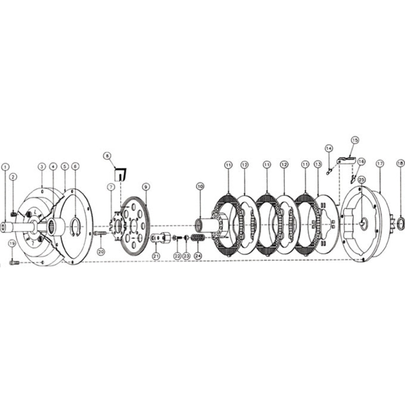 (10) 100-31-3A L&T Wet Clutch Hub 6 Spring 3 Disc – 19.5 Degree Taper