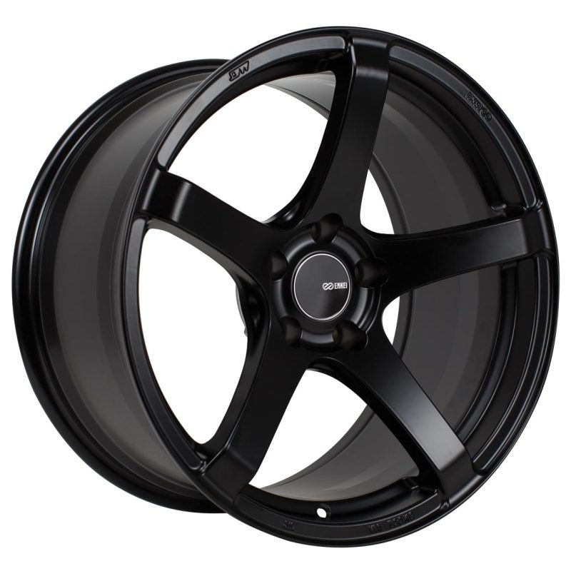 Enkei Kojin 18×8 45mm Offset 5×114.3 Bolt Pattern 72.6mm Bore Dia Matte Black Wheel