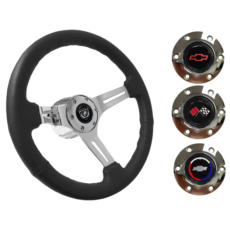 1967 Corvette Steering Wheel Kit | Black Leather | ST3012BLK