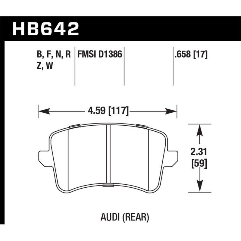 Hawk 2009-2014 Audi A4 HPS 5.0 Rear Brake Pads