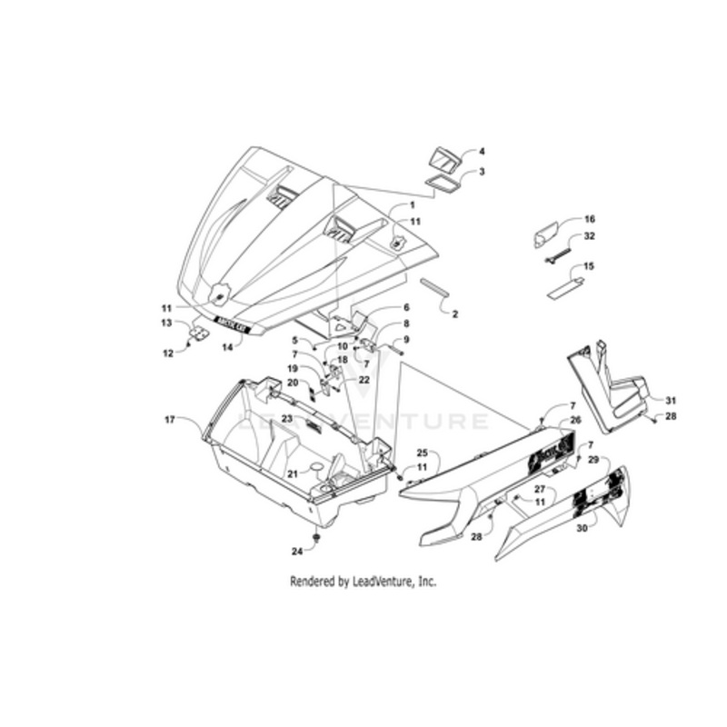 Fender Decal Front Upper – Right by Arctic Cat