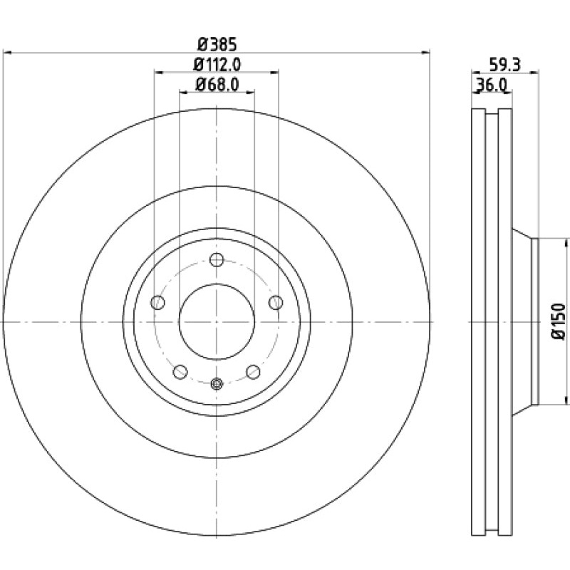 Hella Pagid Front High Carbon Brake Rotor – 05-09 Audi A8