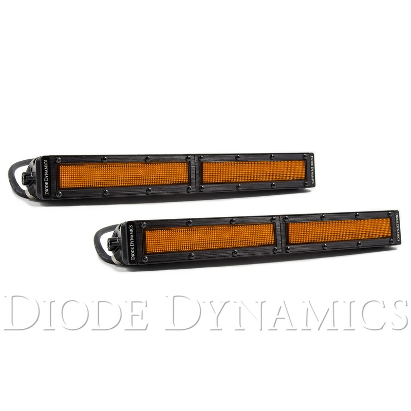 12 Inch LED Light Bar  Single Row Straight Amber Flood Pair Stage Series Diode Dynamics