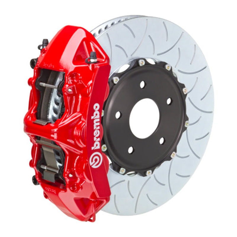 Brembo GT System Monobloc 6 Piston Front Big Brake Kit Red Calipers Slotted Rotors – 22+ WRX