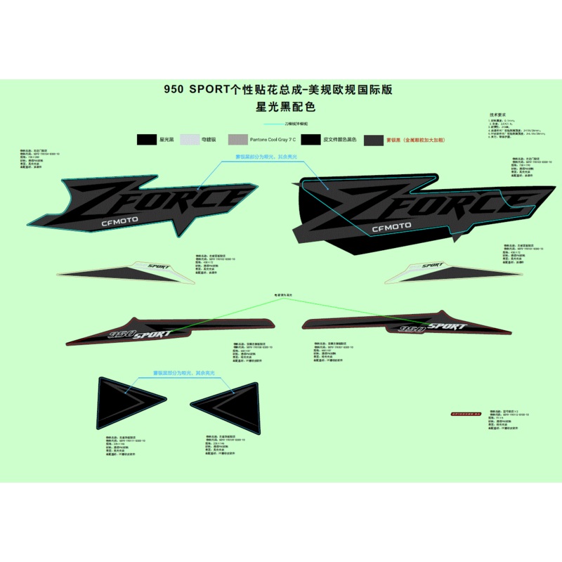 Decal LH Deco Plate by CF Moto