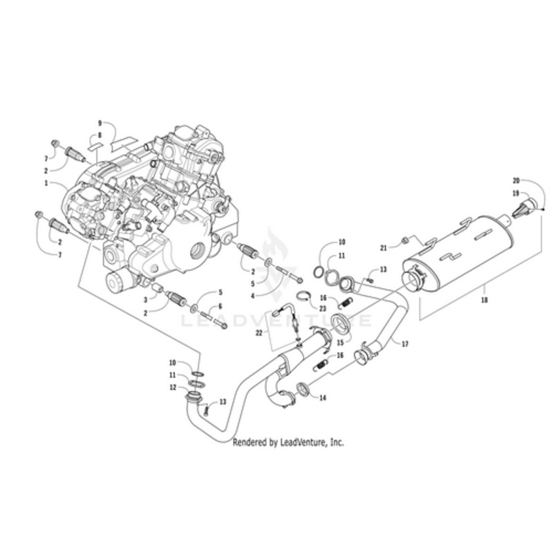 Engine A950Q C H2 Assembly(Wcx/4X) (Inc. 2-3) by Arctic Cat