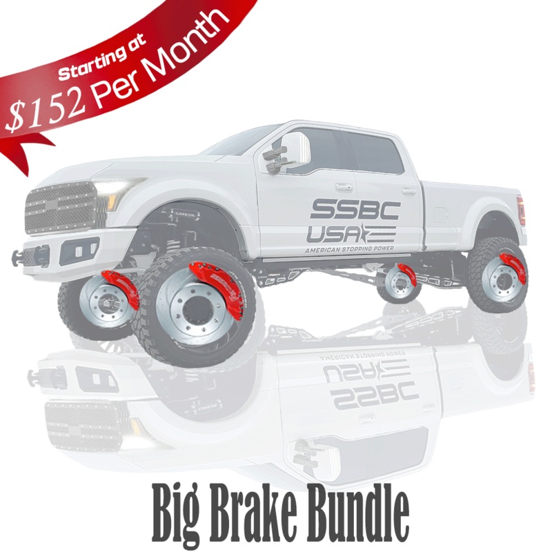 American Made 4 Wheel B8-Barbarian 8 Piston Direct Fit Billet Aluminum Big Brake Bundle. Red A404-30A31R-BBB