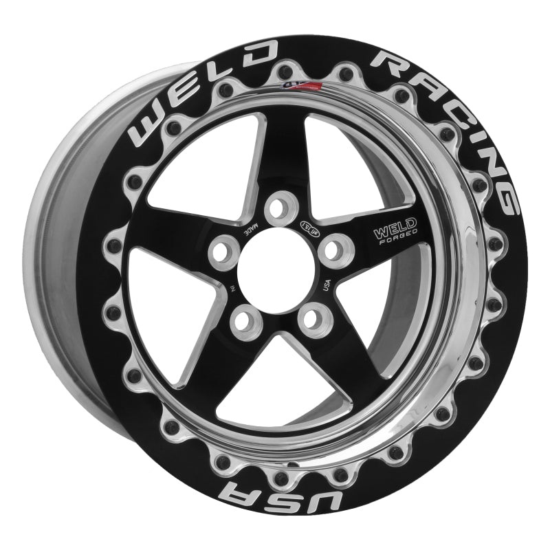 Weld S71 15×8.33 / 5×5 BP / 5.5in. BS Black Wheel (Low Pad) – Black Single Beadlock MT