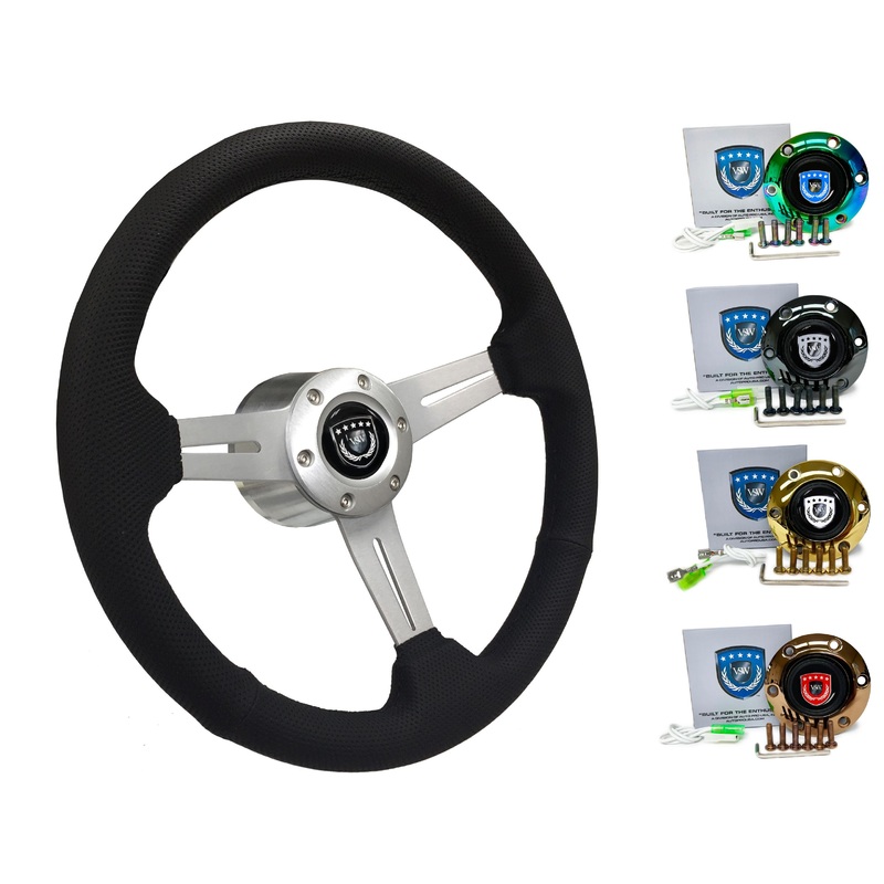 1989-98 Nissan Maxima Steering Wheel Kit | Perforated Leather | ST3587BLK-BLK