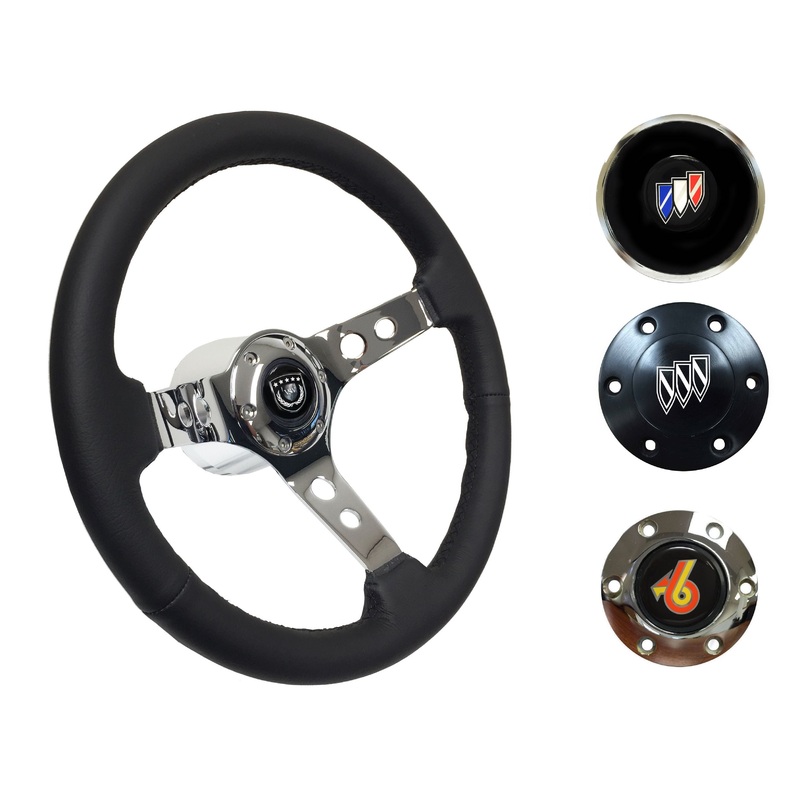 1969-89 Buick Telescopic Steering Wheel Kit | Black Leather | ST3095