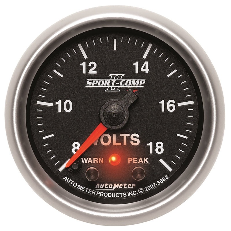 Autometer Sport-Comp II 2-1/16in Digital Voltometer Gauge – 18V