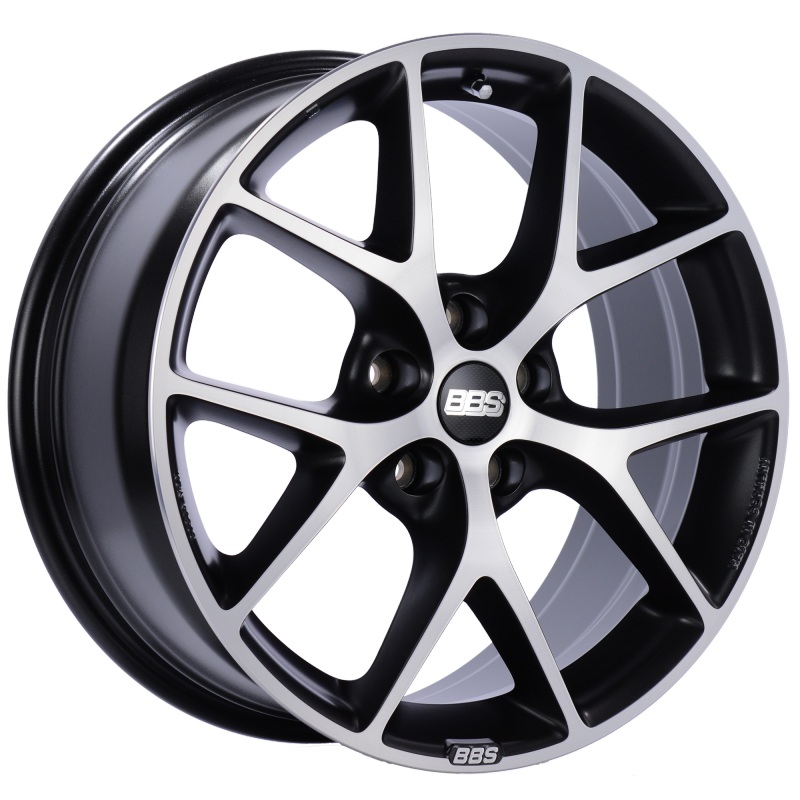 BBS SR 17×7.5 5×120 ET35 Satin Black Diamond Cut Face Wheel -82mm PFS/Clip Required