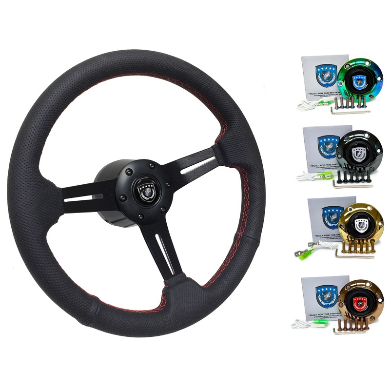 1994-98 Porsche 911 (993) Steering Wheel Kit | Perforated Black Leather | ST3586RED
