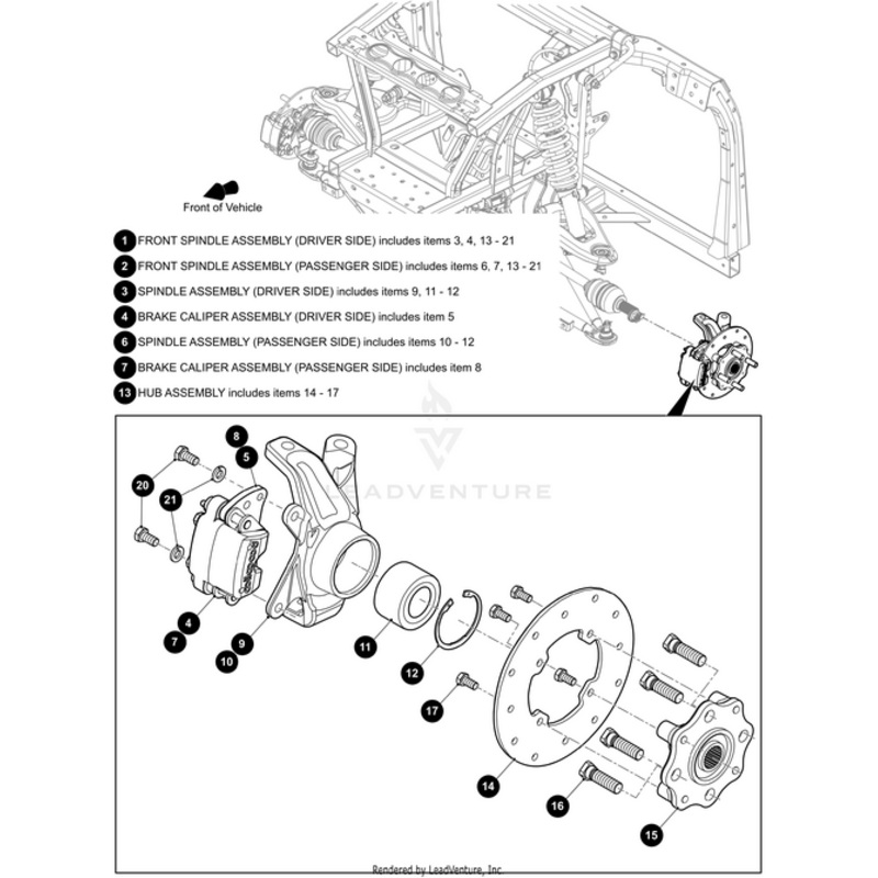 Front Spindle Right-Assembly (Inc. 6-7 And 13 – 21) by Arctic Cat