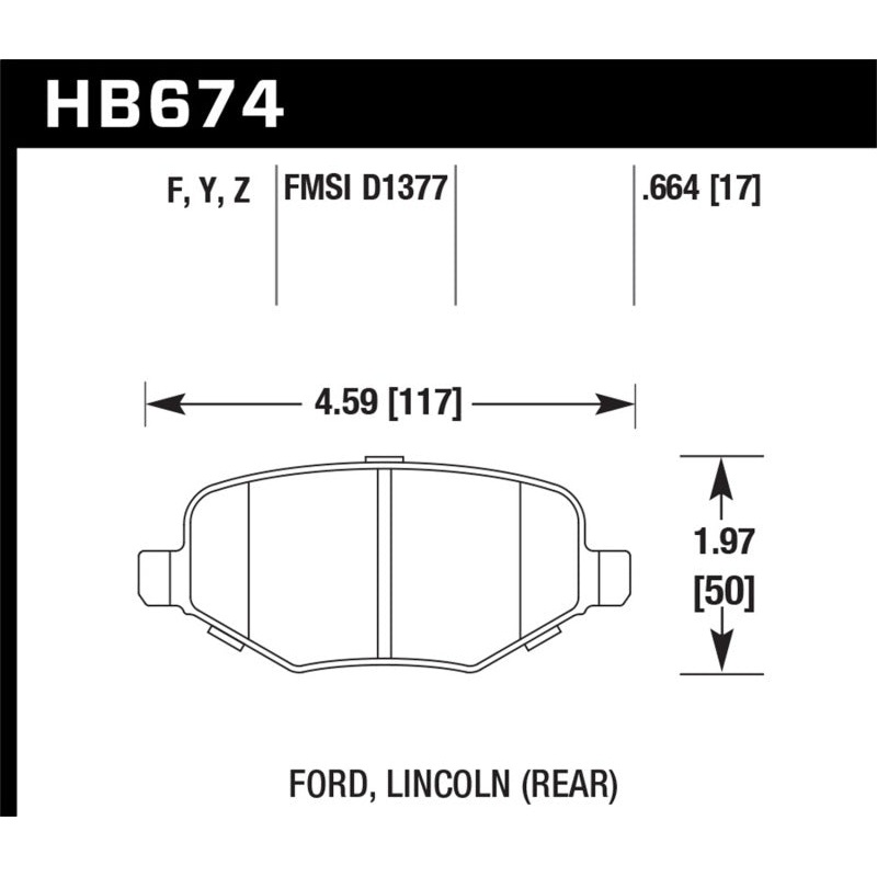 Hawk Ford Edge/Explorer/Flex/Taurus/ Lincoln MKS/MKT/MKX Perf Ceramic Street Rear Brake Pads