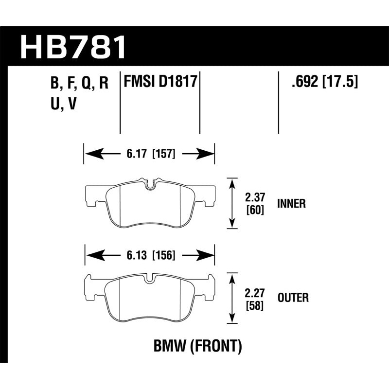 Hawk Performance Hawk 12-15 BMW 118i DTC-05 Race Front Brake Pads