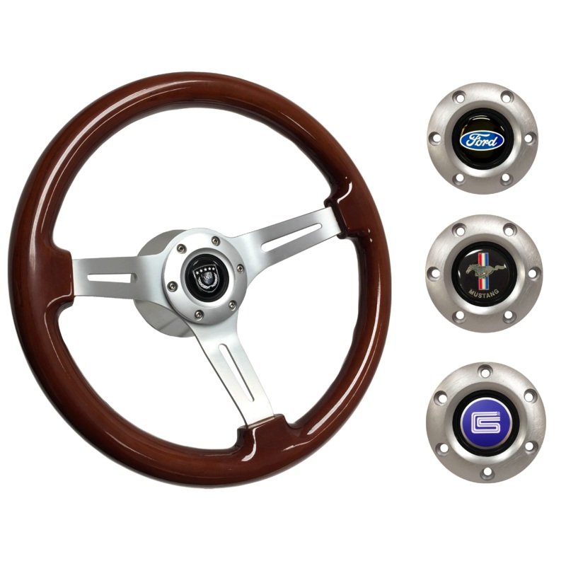 1965-67 Ford Mustang Steering Wheel Kit | Mahogany Wood
