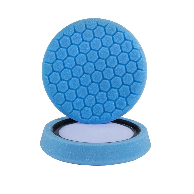 Chemical Guys 7.5″  Self-Centered Hex-Logic Light Cleaning Glazes and Gloss Enhancing Pad Blue  | Universal (BUFX_105HEX)