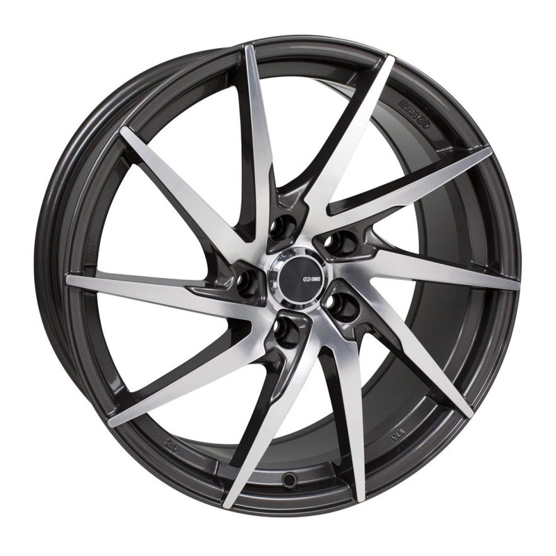 Enkei PW10 16×7 5×100 42mm Offset 72.6mm Bore Gunmetal Wheel w/ Machined Spokes Wheel