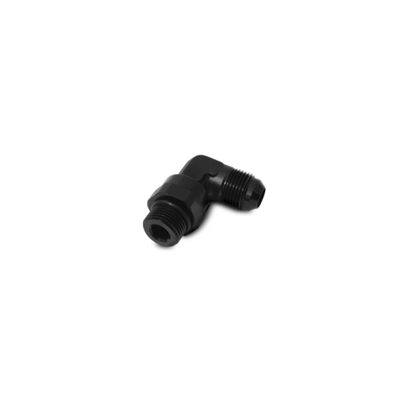 Vibrant -6AN Male Flare to Male -8AN ORB Swivel 90 Degree Adapter Fitting – Anodized Black