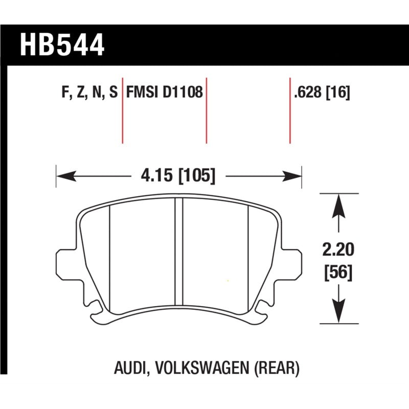 Hawk Audi A3 / A4 / A6 Quattro Performance Ceramic Rear Brake Pads